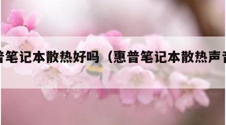 惠普笔记本散热好吗（惠普笔记本散热声音大吗）