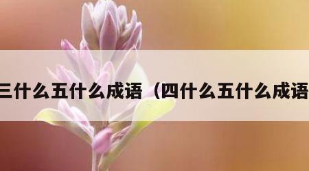 三什么五什么成语（四什么五什么成语）