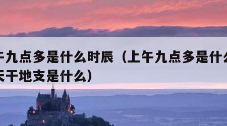 上午九点多是什么时辰（上午九点多是什么时辰天干地支是什么）