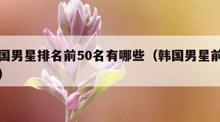 韩国男星排名前50名有哪些（韩国男星前十名）
