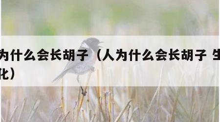 人为什么会长胡子（人为什么会长胡子 生物进化）