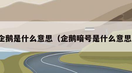 企鹅是什么意思（企鹅暗号是什么意思）