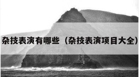 杂技表演有哪些（杂技表演项目大全）