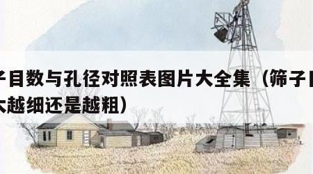 筛子目数与孔径对照表图片大全集（筛子目数越大越细还是越粗）