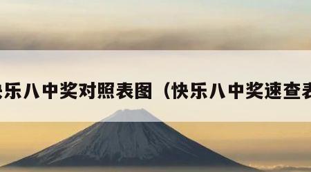 快乐八中奖对照表图（快乐八中奖速查表）