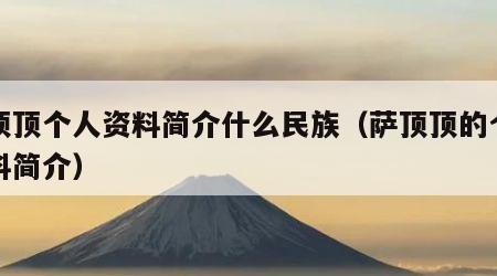萨顶顶个人资料简介什么民族（萨顶顶的个人资料简介）