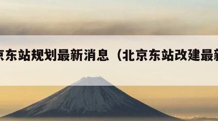 北京东站规划最新消息（北京东站改建最新消息）