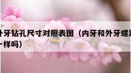 内外牙钻孔尺寸对照表图（内牙和外牙螺距算法一样吗）