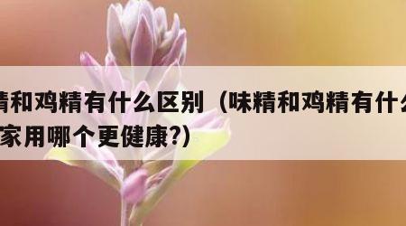 味精和鸡精有什么区别（味精和鸡精有什么区别?家用哪个更健康?）