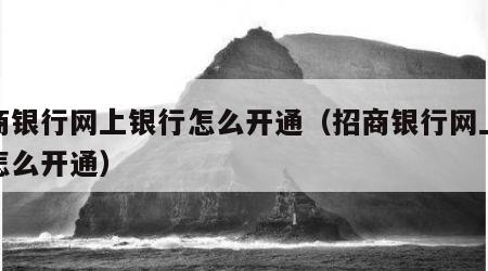 招商银行网上银行怎么开通（招商银行网上支付怎么开通）