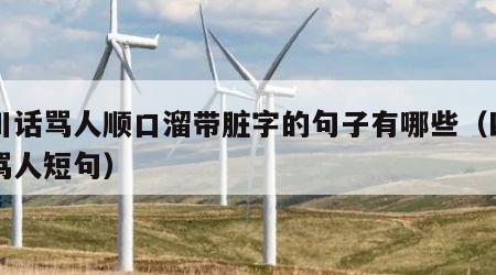 四川话骂人顺口溜带脏字的句子有哪些（四川话骂人短句）