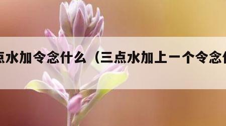 三点水加令念什么（三点水加上一个令念什么）