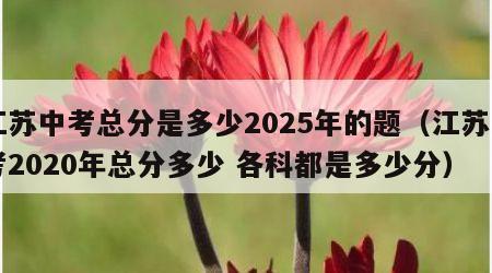 江苏中考总分是多少2025年的题（江苏中考2020年总分多少 各科都是多少分）