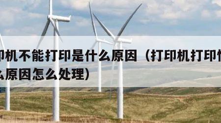打印机不能打印是什么原因（打印机打印慢是什么原因怎么处理）