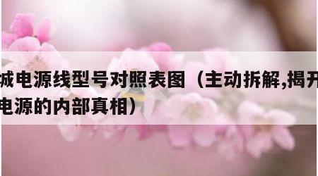 长城电源线型号对照表图（主动拆解,揭开长城电源的内部真相）