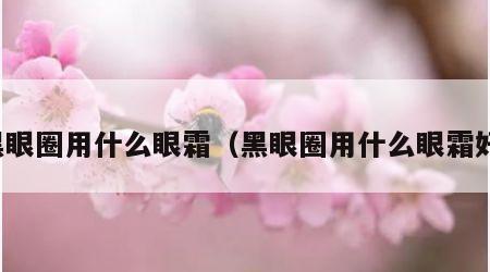 黑眼圈用什么眼霜（黑眼圈用什么眼霜好）