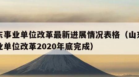 山东事业单位改革最新进展情况表格（山东省事业单位改革2020年底完成）