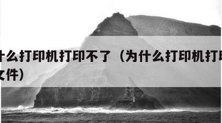 为什么打印机打印不了（为什么打印机打印不了文件）