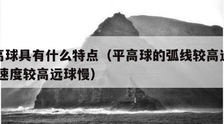平高球具有什么特点（平高球的弧线较高远球低,速度较高远球慢）