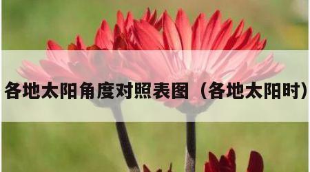 各地太阳角度对照表图（各地太阳时）
