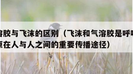 气溶胶与飞沫的区别（飞沫和气溶胶是呼吸道病原在人与人之间的重要传播途径）