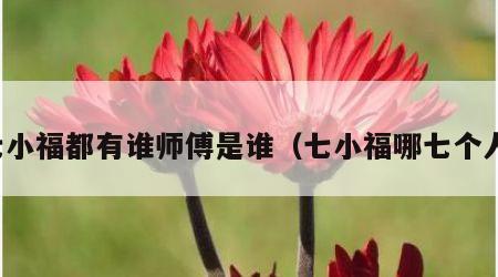 七小福都有谁师傅是谁（七小福哪七个人）
