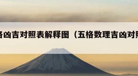 五格凶吉对照表解释图（五格数理吉凶对照表）