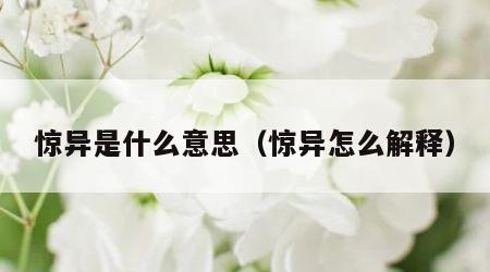 惊异是什么意思（惊异怎么解释）