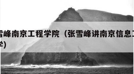 张雪峰南京工程学院（张雪峰讲南京信息工程大学）