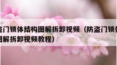 防盗门锁体结构图解拆卸视频（防盗门锁体结构图解拆卸视频教程）