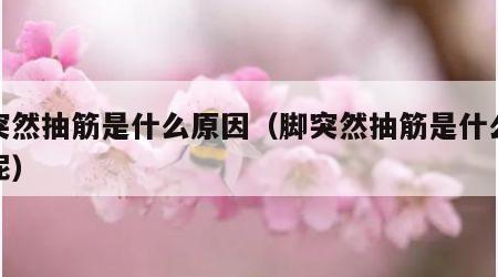 脚突然抽筋是什么原因（脚突然抽筋是什么原因呢）