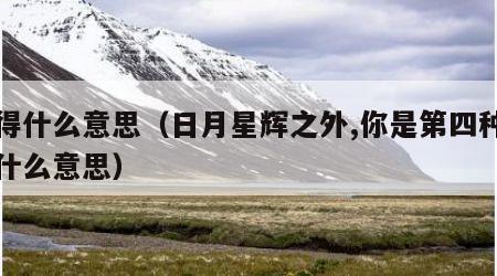 难得什么意思（日月星辉之外,你是第四种难得什么意思）