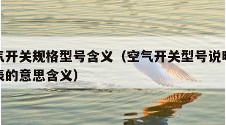 空气开关规格型号含义（空气开关型号说明及代表的意思含义）