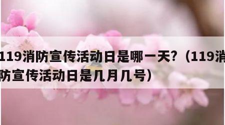 119消防宣传活动日是哪一天?（119消防宣传活动日是几月几号）
