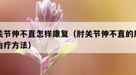 肘关节伸不直怎样康复（肘关节伸不直的原因和治疗方法）