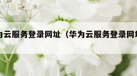华为云服务登录网址（华为云服务登录网址入口）