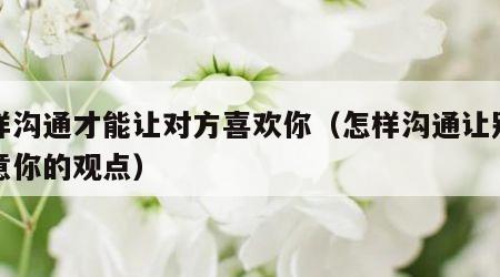 怎样沟通才能让对方喜欢你（怎样沟通让别人同意你的观点）