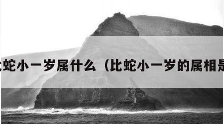 比蛇小一岁属什么（比蛇小一岁的属相是）