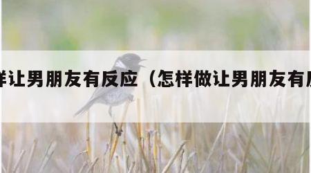怎样让男朋友有反应（怎样做让男朋友有反应）