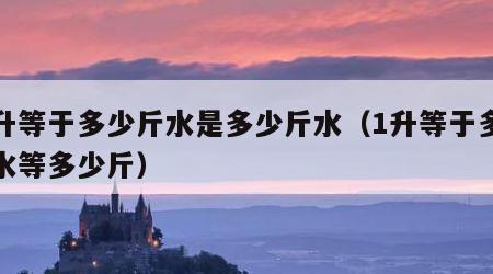 一升等于多少斤水是多少斤水（1升等于多少斤水等多少斤）