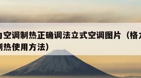 格力空调制热正确调法立式空调图片（格力空调制热使用方法）