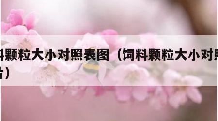 饲料颗粒大小对照表图（饲料颗粒大小对照表图片）
