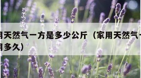 家用天然气一方是多少公斤（家用天然气一方能用多久）