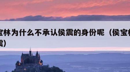 侯宝林为什么不承认侯震的身份呢（侯宝林与侯震）