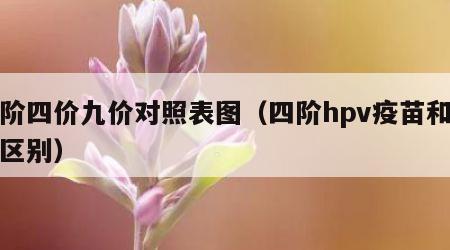 四阶四价九价对照表图（四阶hpv疫苗和九价区别）