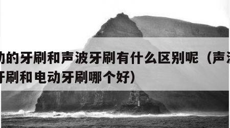 电动的牙刷和声波牙刷有什么区别呢（声波电动牙刷和电动牙刷哪个好）