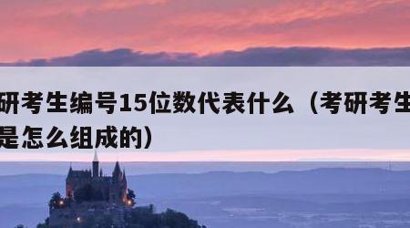 考研考生编号15位数代表什么（考研考生编号是怎么组成的）