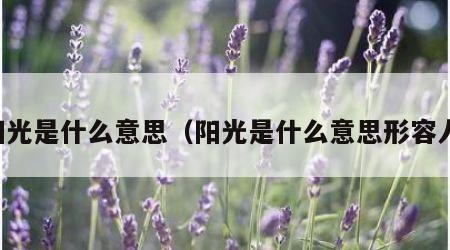 阳光是什么意思（阳光是什么意思形容人）