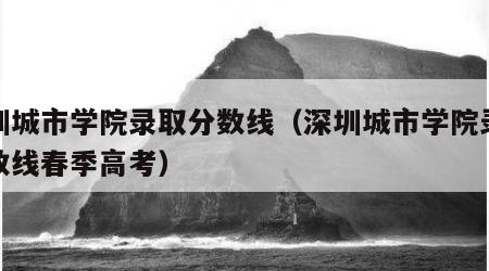 深圳城市学院录取分数线（深圳城市学院录取分数线春季高考）