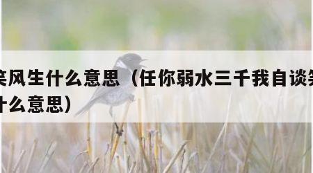 谈笑风生什么意思（任你弱水三千我自谈笑风生什么意思）